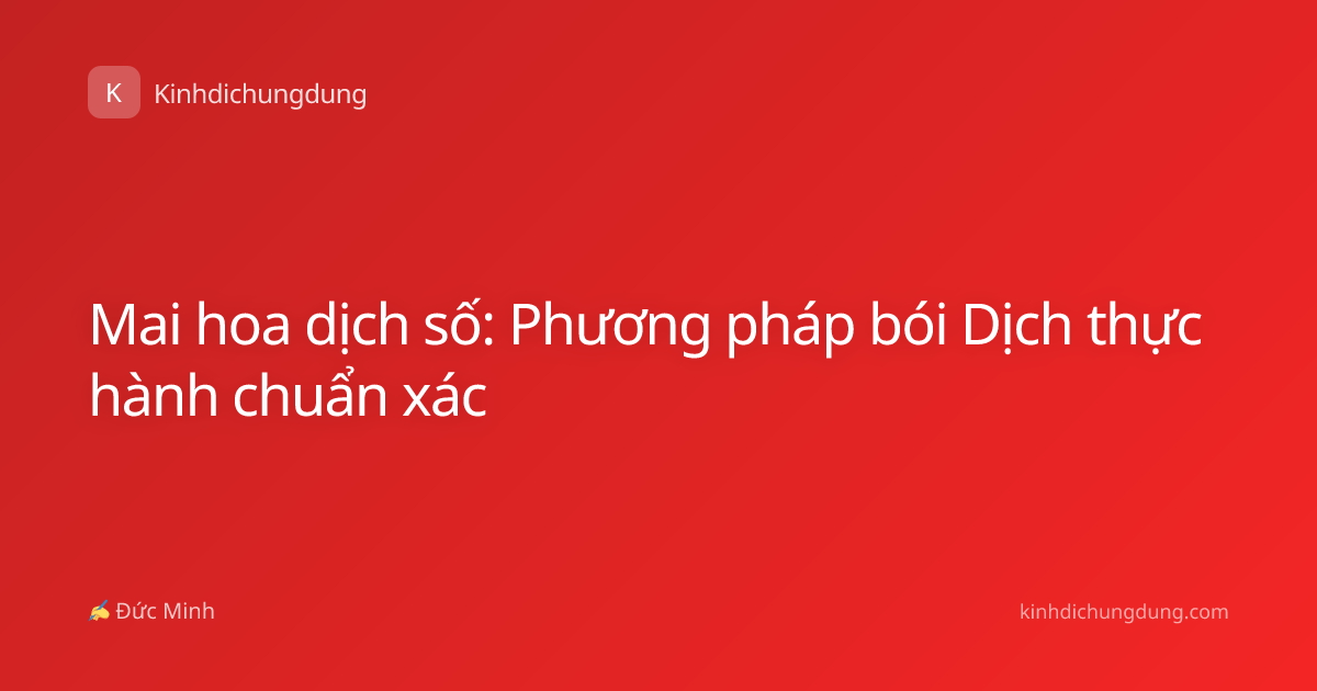 Mai hoa dịch số: Phương pháp bói Dịch thực hành chuẩn xác