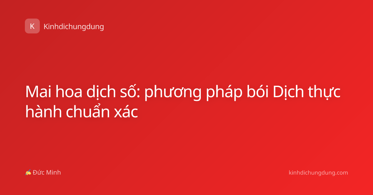Mai hoa dịch số: phương pháp bói Dịch thực hành chuẩn xác