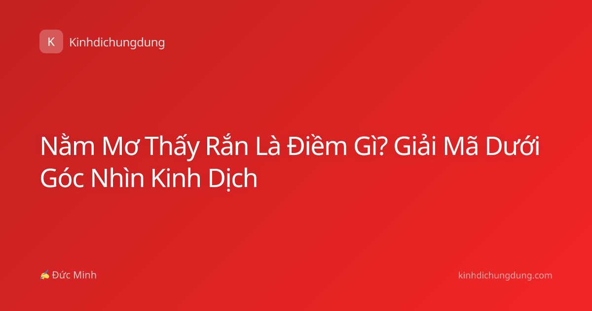 Nằm Mơ Thấy Rắn Là Điềm Gì? Giải Mã Dưới Góc Nhìn Kinh Dịch