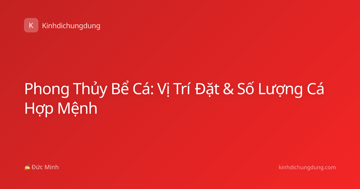 Phong Thủy Bể Cá: Vị Trí Đặt & Số Lượng Cá Hợp Mệnh