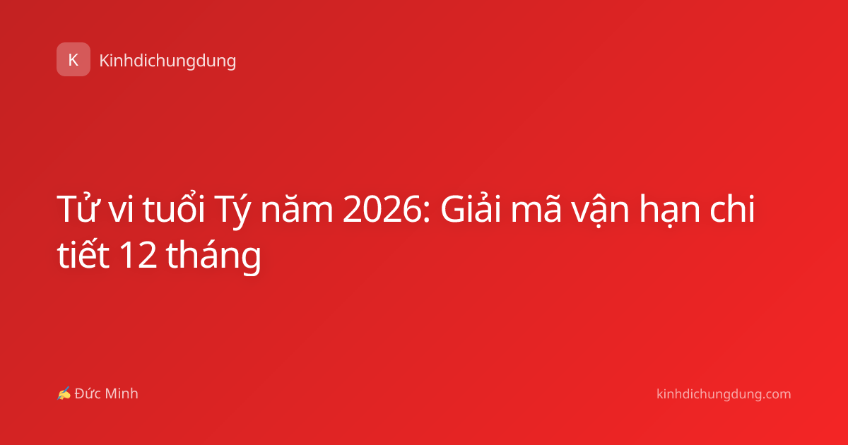 Tử vi tuổi Tý năm 2026: Giải mã vận hạn chi tiết 12 tháng